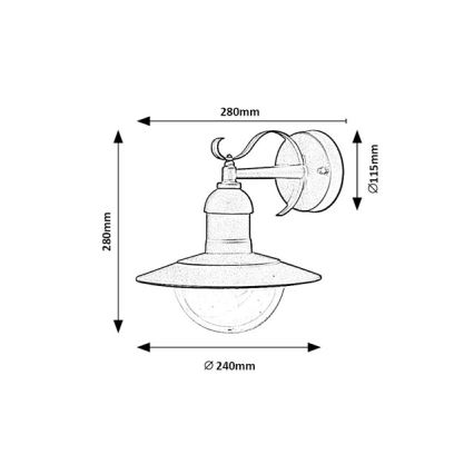 Brilagi - Applique murale d'extérieur MOLDE 1xE27/60W/230V IP44 noire