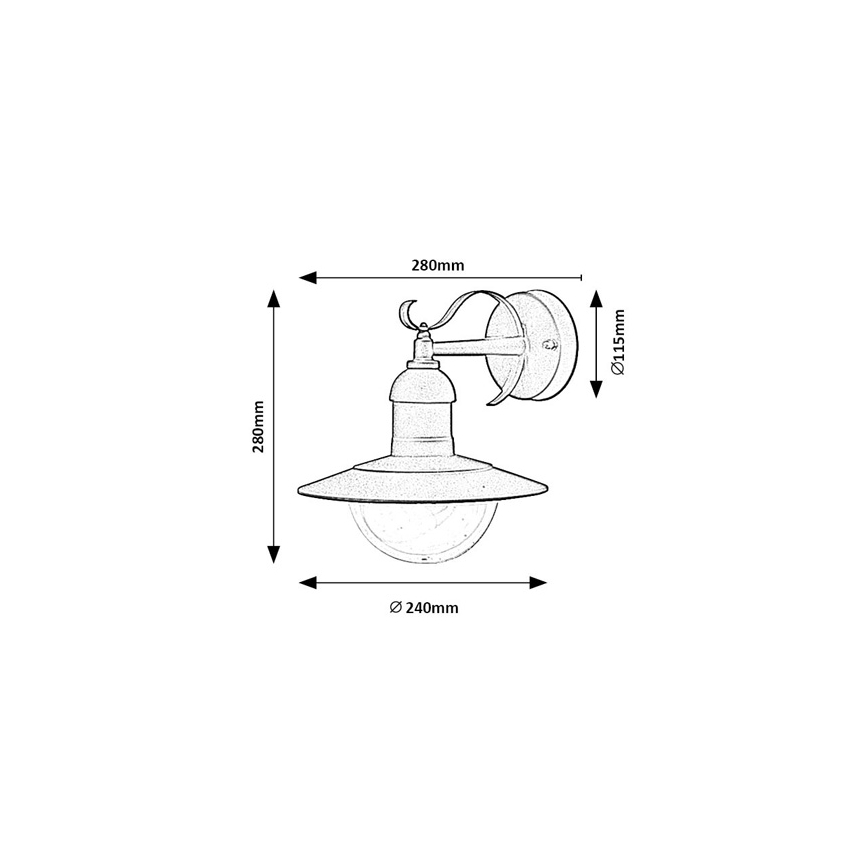 Brilagi - Applique murale d'extérieur MOLDE 1xE27/60W/230V IP44 noire