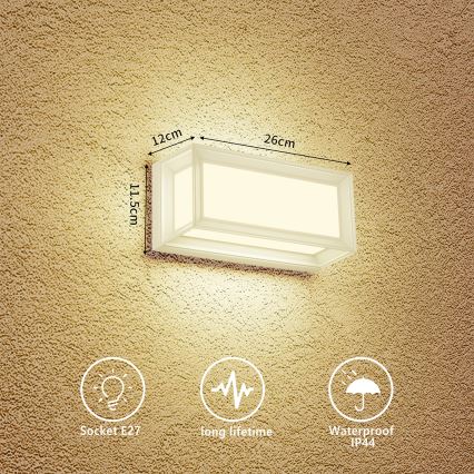 Brilagi - Applique murale d'extérieur PARKER 1xE27/60W/230V blanche IP44