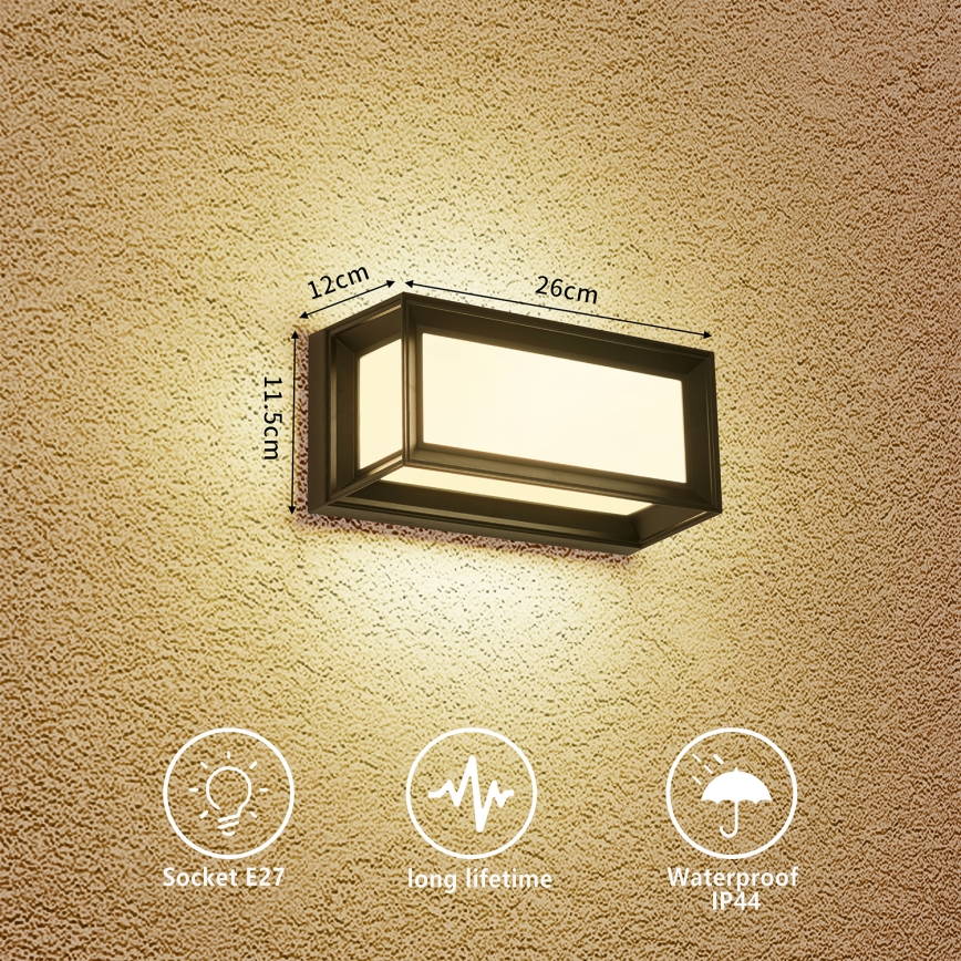 Brilagi - Applique murale d'extérieur PARKER 1xE27/60W/230V noire IP44
