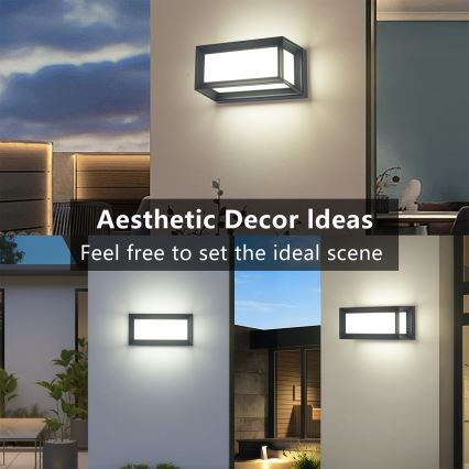 Brilagi - Applique murale d'extérieur LED PARKER LED/12W/230V 3000/4500/6000K anthracite IP44