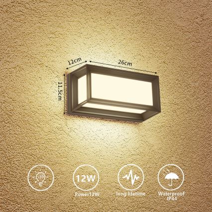 Brilagi - Applique murale d'extérieur LED PARKER LED/12W/230V 3000/4500/6000K anthracite IP44
