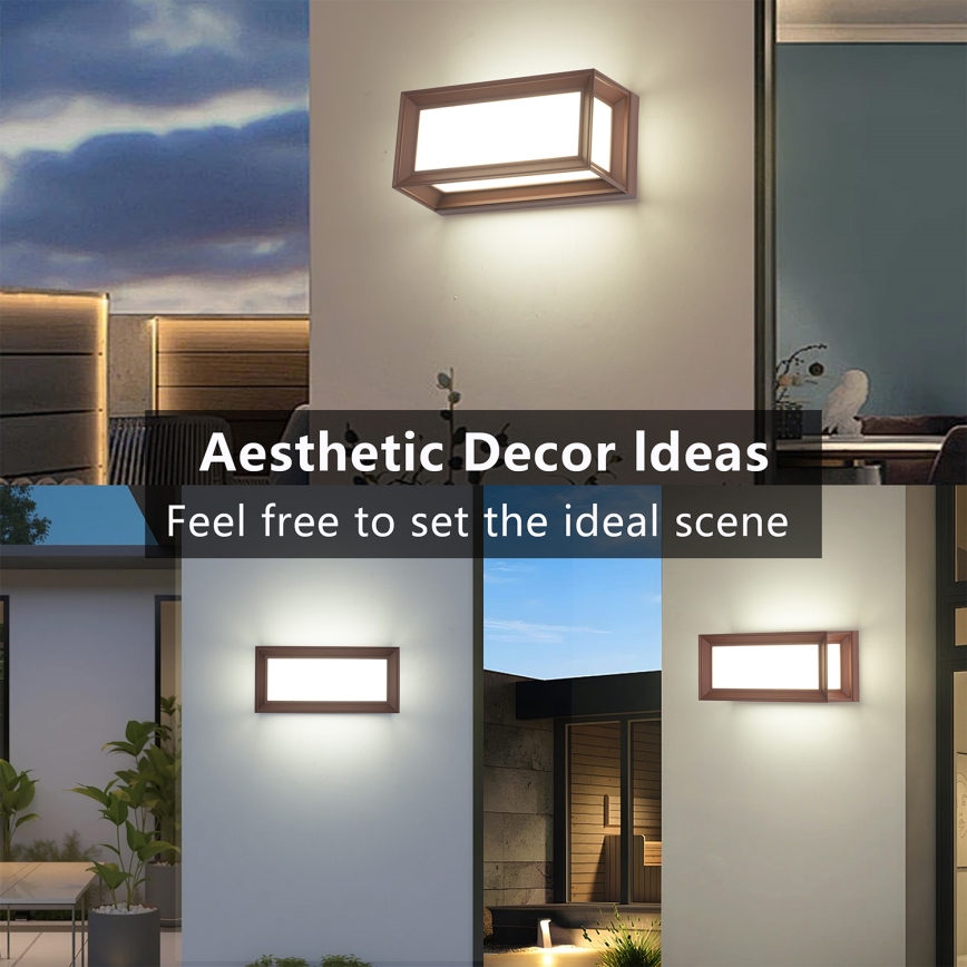 Brilagi - Applique murale extérieure LED PARKER LED/12W/230V 3000/4500/6000K marron IP44