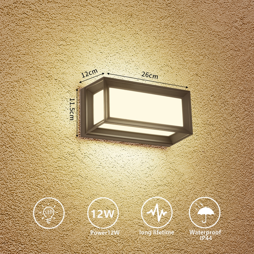 Brilagi - Applique murale d'extérieur PARKER LED/12W/230V anthracite IP44