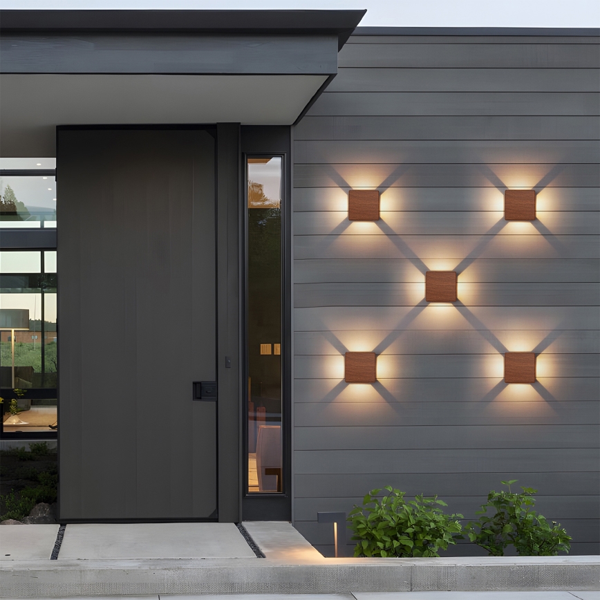 Brilagi - Applique murale d'extérieur QUADRAY LED/6W/230V finition bois IP54