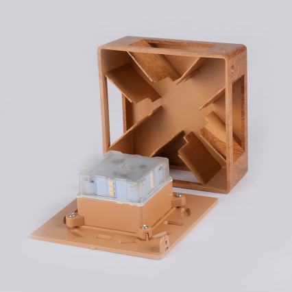 Brilagi - Applique murale d'extérieur QUADRAY LED/6W/230V finition bois IP54