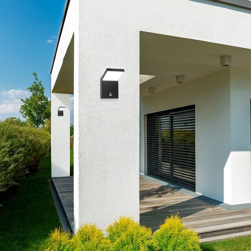 Brilagi - Applique murale d'extérieur LED avec détecteur RIANO LED/8W/230V anthracite IP65
