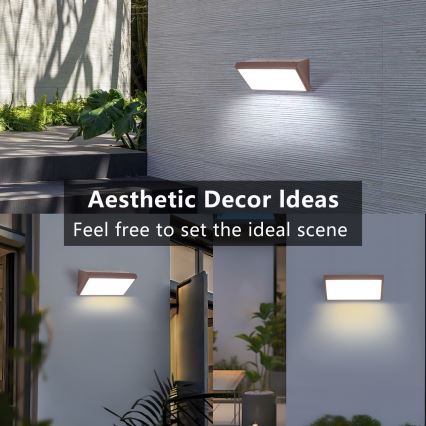 Brilagi - Applique murale d'extérieur TRIANGLE LED/20W/230V brun IP65