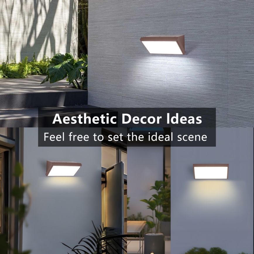 Brilagi - Applique murale extérieure LED TRIANGLE LED/20W/230V 3000/4000/6500K brune IP65