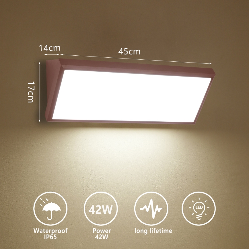 Brilagi - Applique murale extérieure LED TRIANGLE LED/42W/230V 3000/4000/6500K marron IP65