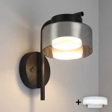 Brilagi - Applique murale dimmable LED RGB+CCT AURA LUX 1xGX53/14W/230V 2700-6500K Wi-Fi Tuya noir/fumé