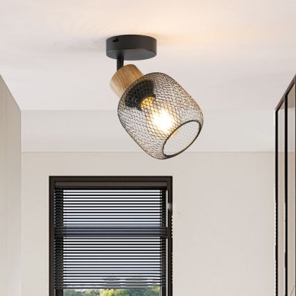 Brilagi - Applique murale directionnelle BASKLITE 1xE27/15W/230V bois/noir