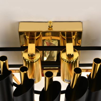 Brilagi - Applique murale ECLIPSE 2xE14/10W/230V noir/or