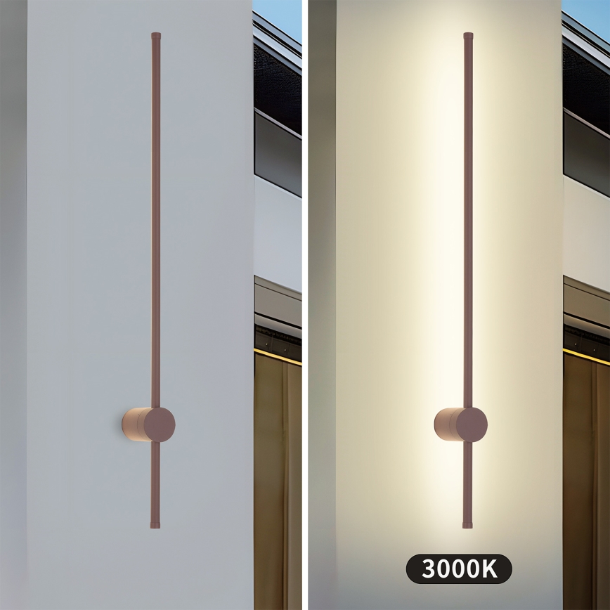 Brilagi - Applique murale d'extérieur LED AURA, 20 W, 230 V, 3000 K, IP54, 97 cm, marron, IRC 90