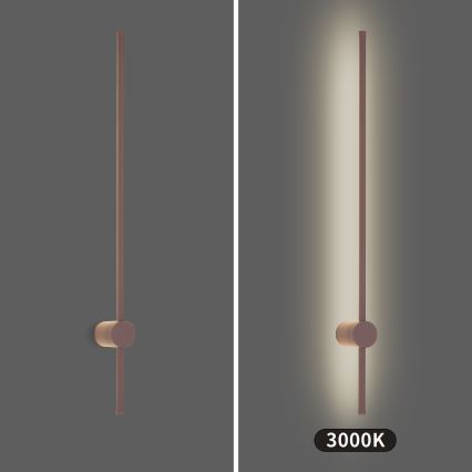 Brilagi - Applique murale d'extérieur LED AURA, 20 W, 230 V, 3000 K, IP54, 97 cm, marron, IRC 90