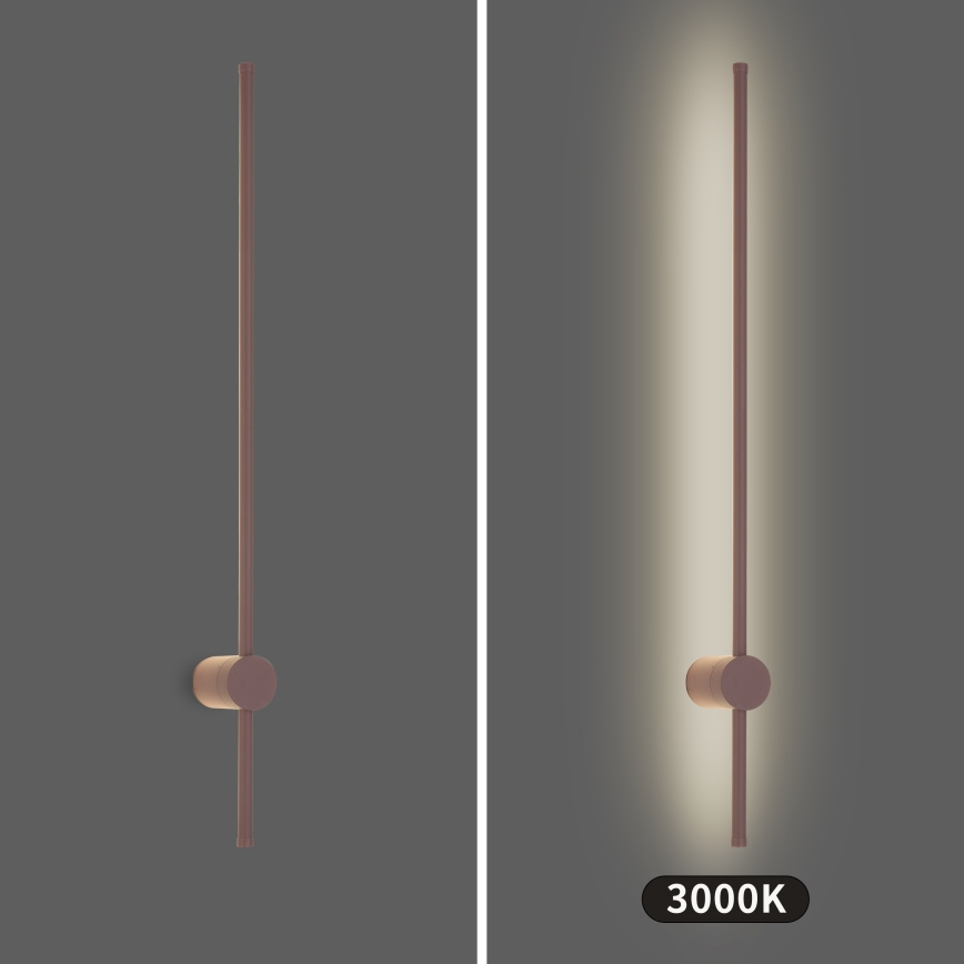 Brilagi - Applique murale d'extérieur LED AURA, 20 W, 230 V, 3000 K, IP54, 97 cm, marron, IRC 90