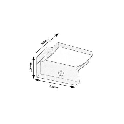 Brilagi- Applique murale extérieure avec détecteur ANKLE LED/18W/230V 3000K IP65 anthracite