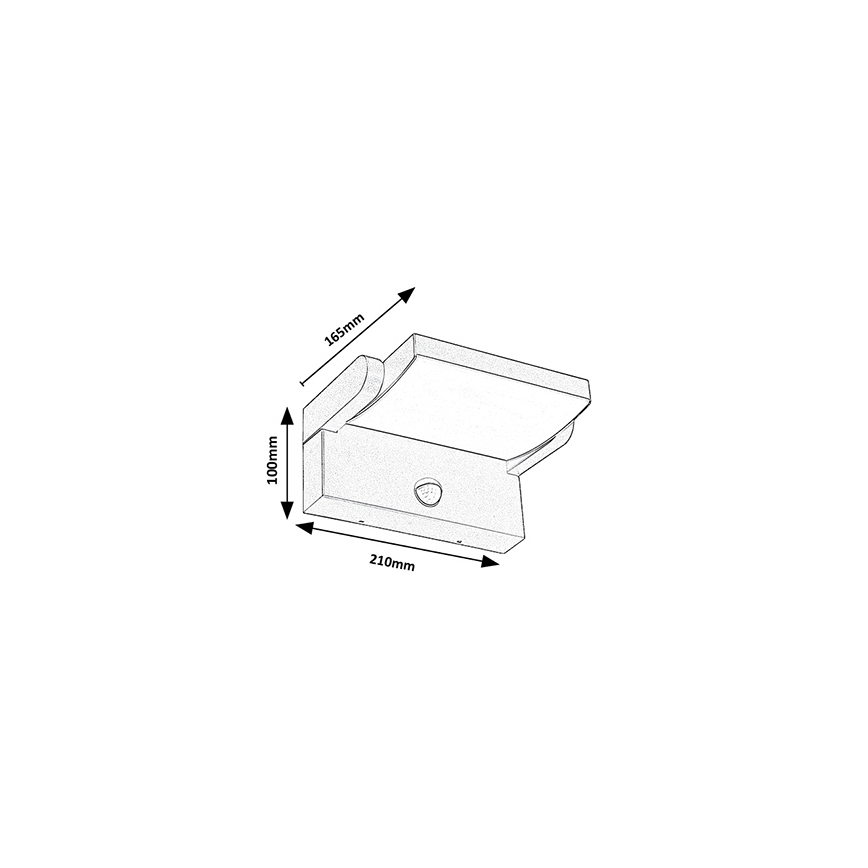 Brilagi- Applique murale extérieure avec détecteur ANKLE LED/18W/230V 3000K IP65 anthracite
