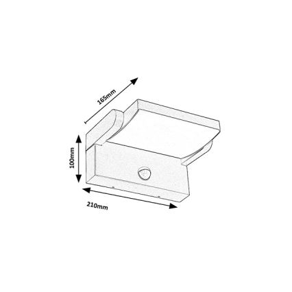 Brilagi - Applique murale extérieure avec détecteur ANKLE LED/18W/230V 4000K IP65 anthracite