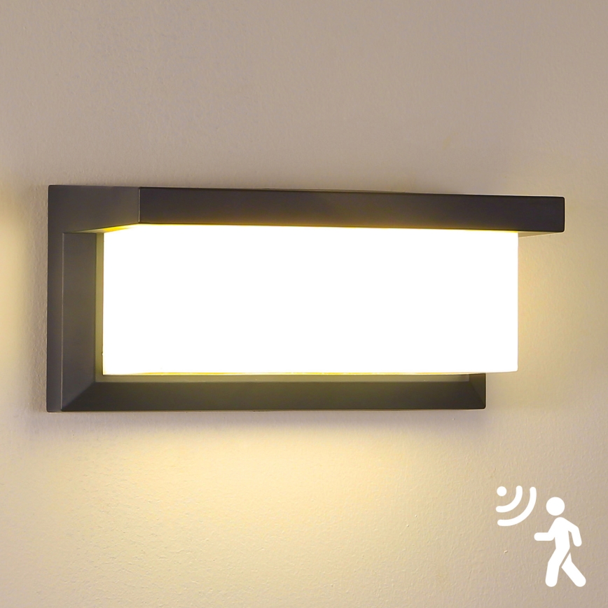 Brilagi - Applique murale extérieure avec détecteur BRICKY LED/12W/230V anthracite IP54