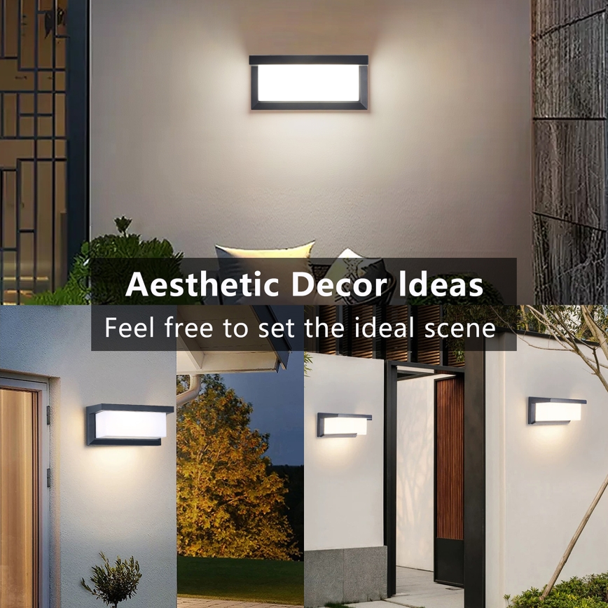 Brilagi - Applique murale extérieure avec détecteur BRICKY LED/12W/230V anthracite IP54