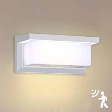 Brilagi - Applique murale extérieure avec détecteur BRICKY LED/12W/230V blanc IP54