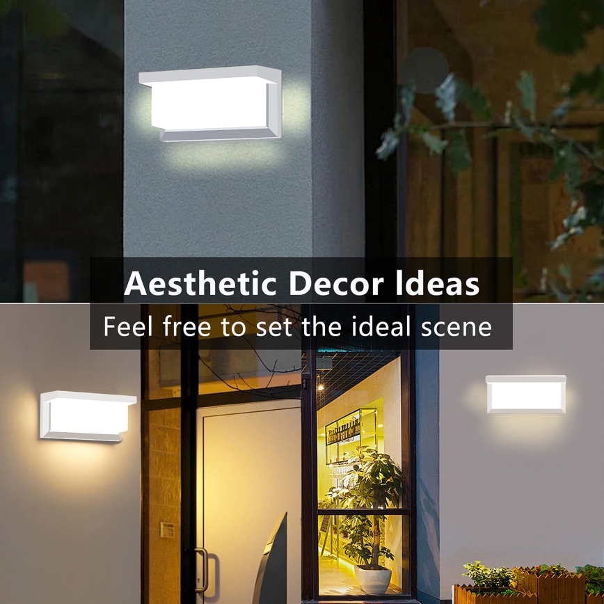 Brilagi - Applique murale extérieure avec détecteur BRICKY LED/12W/230V blanc IP54
