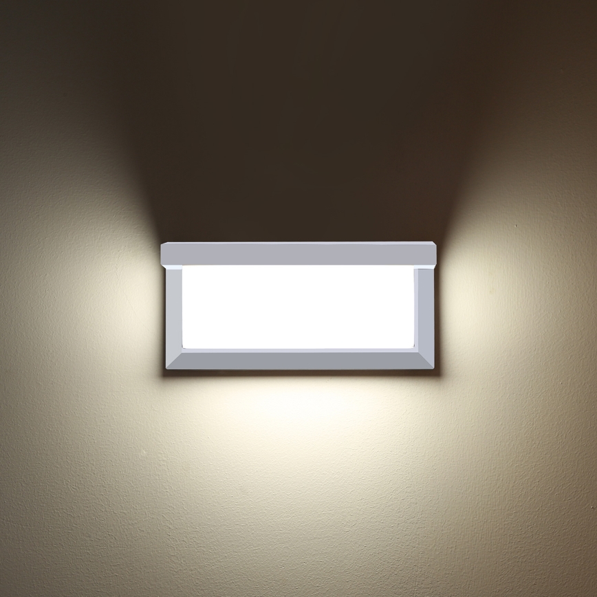 Brilagi - Applique murale extérieure avec détecteur BRICKY LED/12W/230V blanc IP54