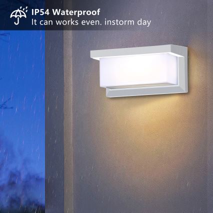 Brilagi - Applique murale extérieure avec détecteur BRICKY LED/12W/230V blanc IP54