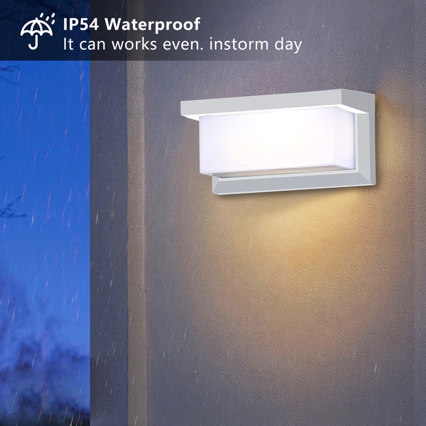 Brilagi - Applique murale extérieure avec détecteur BRICKY LED/12W/230V blanc IP54