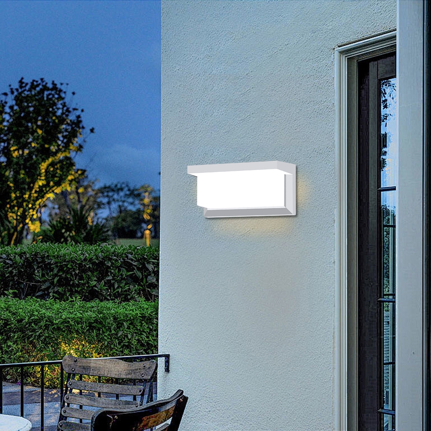 Brilagi - Applique murale extérieure avec détecteur BRICKY LED/12W/230V blanc IP54