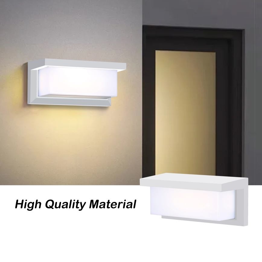 Brilagi - Applique murale extérieure avec détecteur BRICKY LED/12W/230V blanc IP54