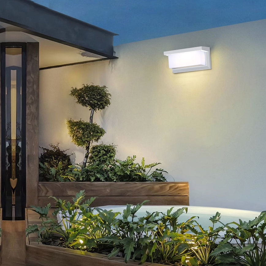 Brilagi - Applique murale extérieure avec détecteur BRICKY LED/12W/230V blanc IP54