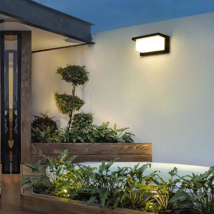 Brilagi - Applique murale extérieure avec détecteur BRICKY LED/12W/230V noir IP54