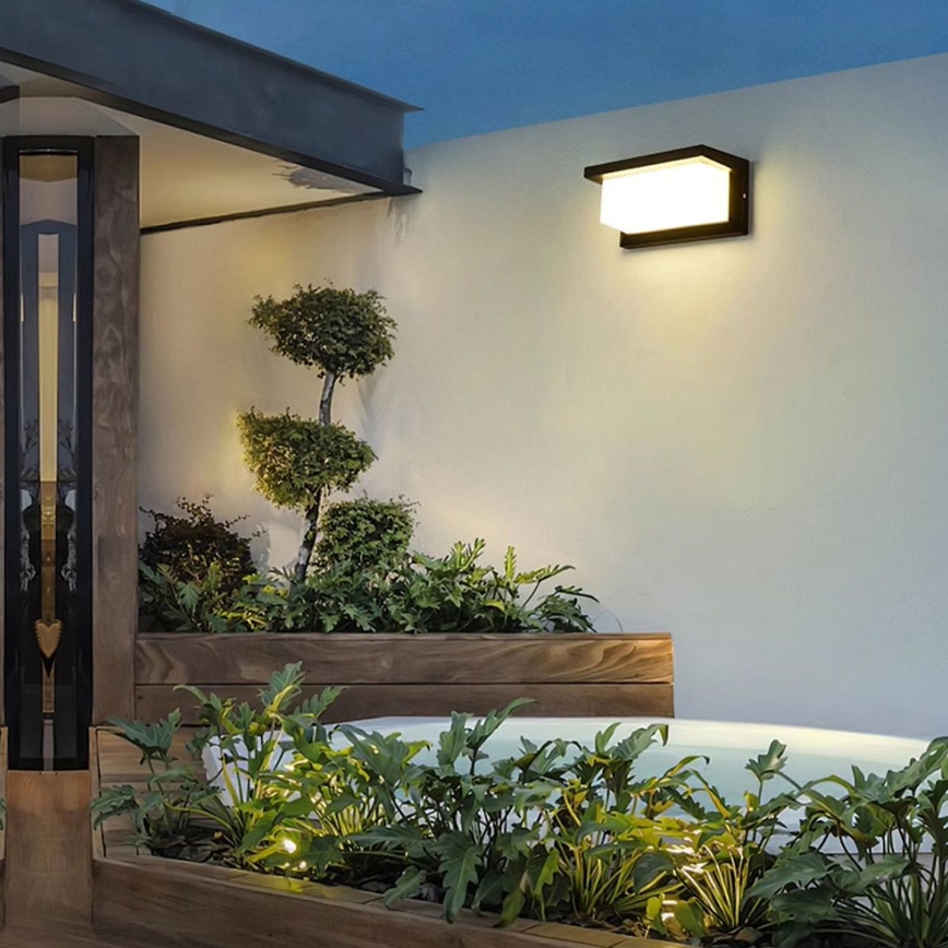 Brilagi - Applique murale extérieure avec détecteur BRICKY LED/12W/230V noir IP54