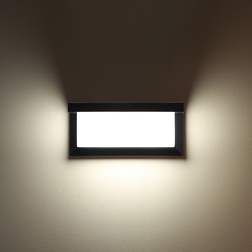 Brilagi - Applique murale extérieure avec détecteur BRICKY LED/12W/230V noir IP54