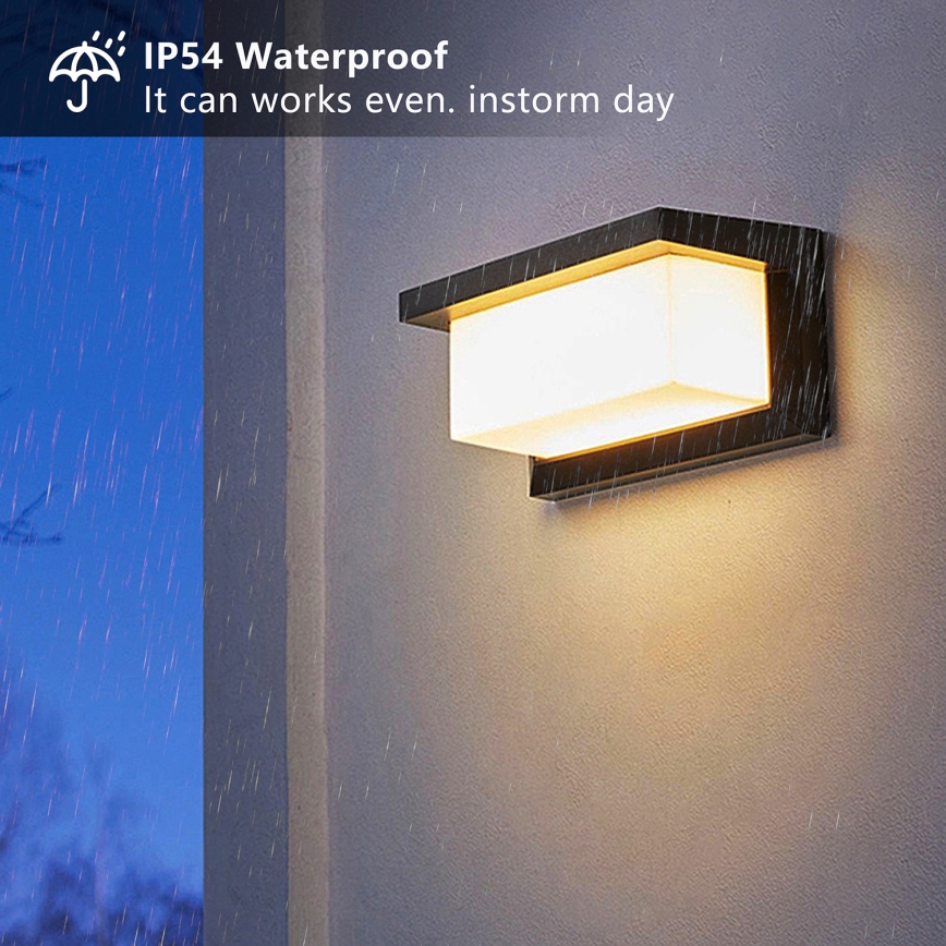 Brilagi - Applique murale extérieure avec détecteur BRICKY LED/12W/230V noir IP54