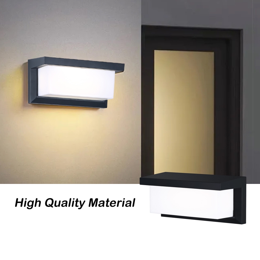Brilagi - Applique murale extérieure avec détecteur BRICKY LED/12W/230V noir IP54