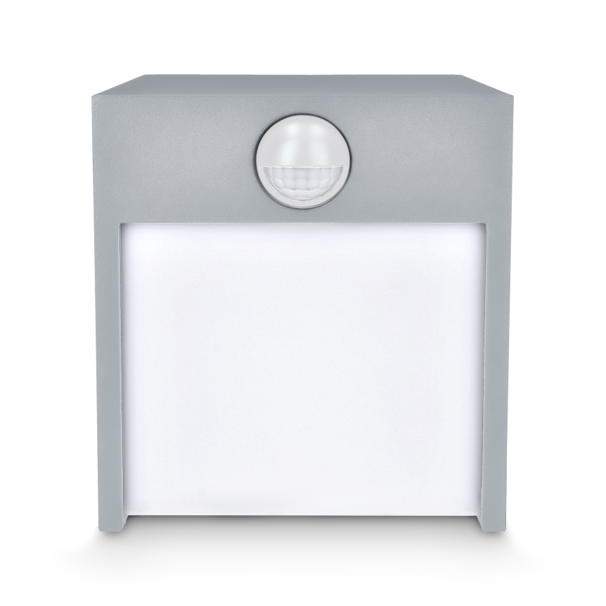 Brilagi - Applique murale extérieure avec détecteur TERNI LED/12W/230V gris IP44