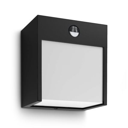 Brilagi-Applique murale extérieure avec détecteur TERNI LED/12W/230V noir IP44