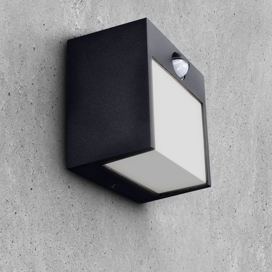 Brilagi-Applique murale extérieure avec détecteur TERNI LED/12W/230V noir IP44