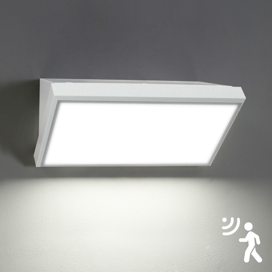 Brilagi - Applique murale extérieure avec détecteur TRIANGLE LED/20W/230V blanc IP65