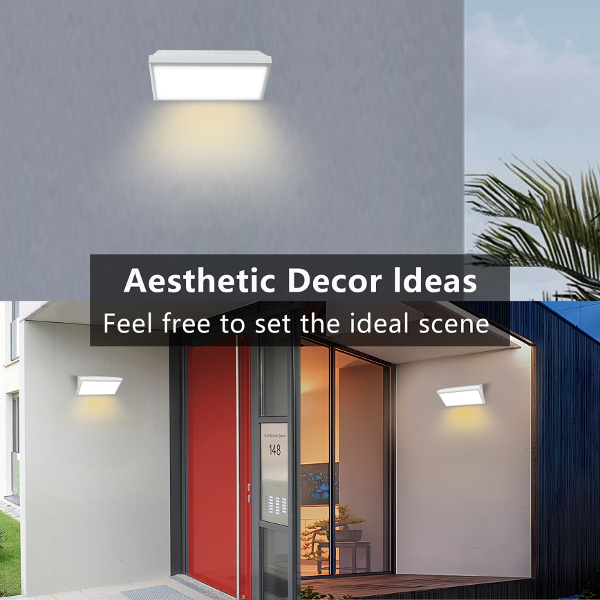 Brilagi - Applique murale extérieure avec détecteur TRIANGLE LED/20W/230V blanc IP65