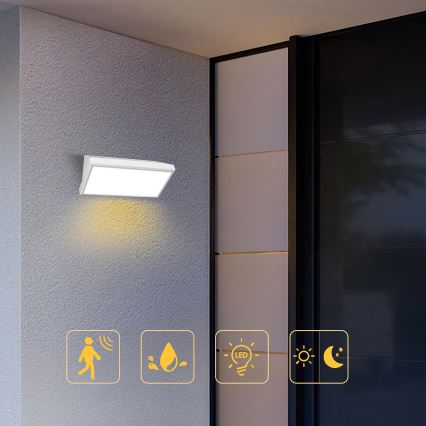 Brilagi - Applique murale extérieure avec détecteur TRIANGLE LED/20W/230V blanc IP65