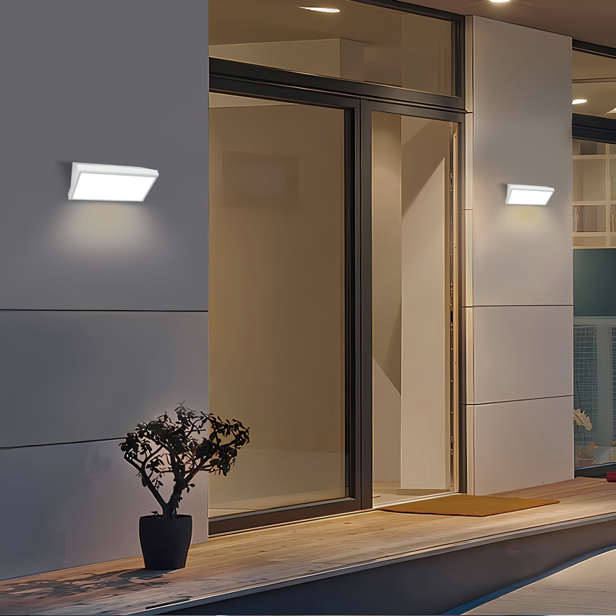 Brilagi - Applique murale extérieure avec détecteur TRIANGLE LED/20W/230V blanc IP65