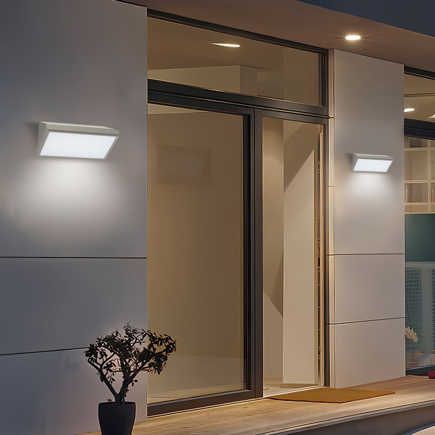 Brilagi - Applique murale extérieure avec détecteur TRIANGLE LED/20W/230V gris IP65
