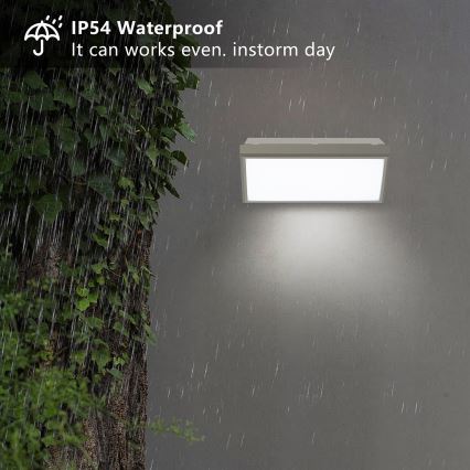Brilagi - Applique murale extérieure avec détecteur TRIANGLE LED/20W/230V gris IP65