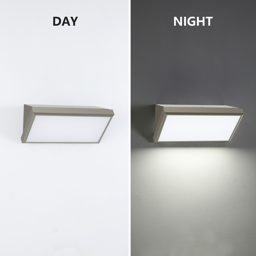 Brilagi - Applique murale extérieure avec détecteur TRIANGLE LED/20W/230V gris IP65