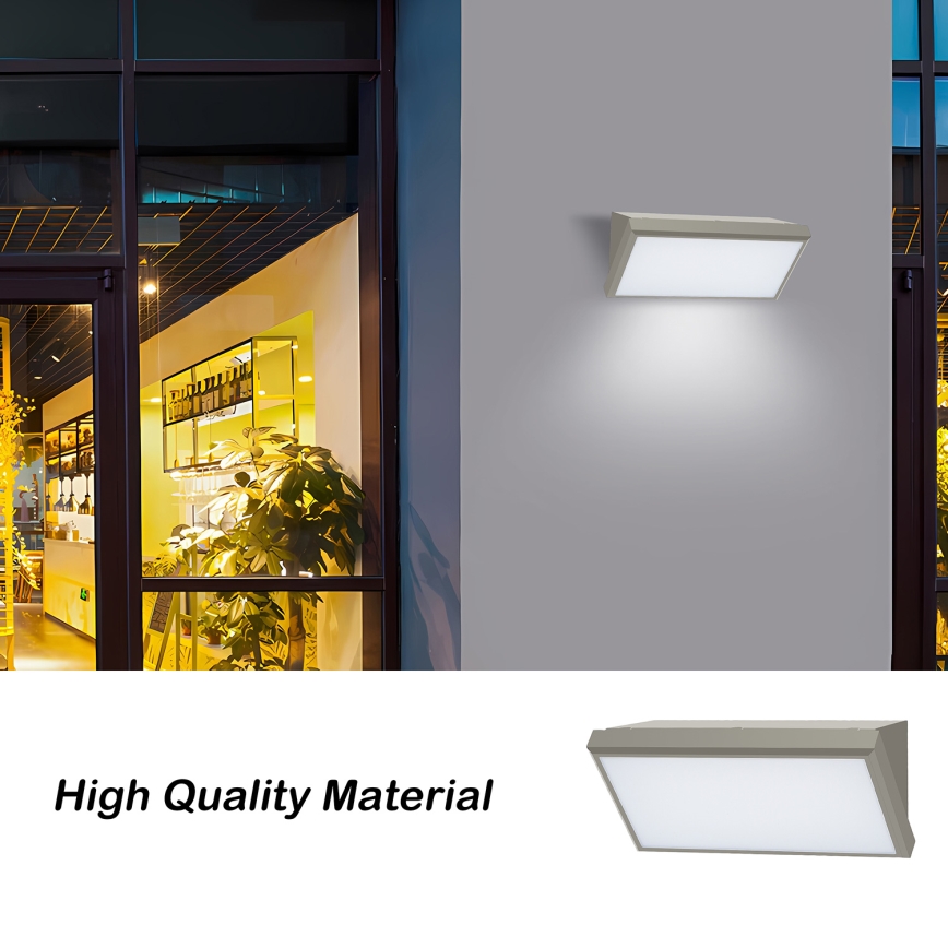Brilagi - Applique murale extérieure avec détecteur TRIANGLE LED/20W/230V gris IP65
