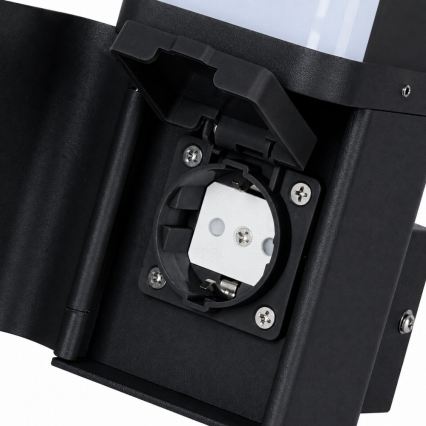 BRILAGI - Applique murale d'extérieur avec prise SCHUKO PILLAR 1xG9/11W/230V IP44 noire